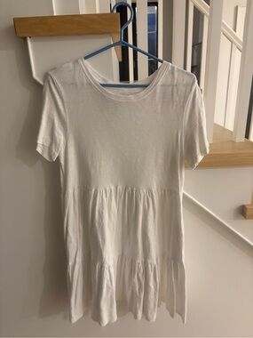 George White Short Sleeve Tiered Mini Dress